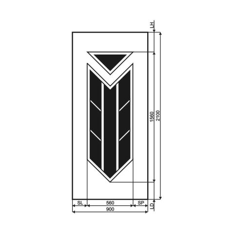 Technische Zeichnung Haustür DV-317