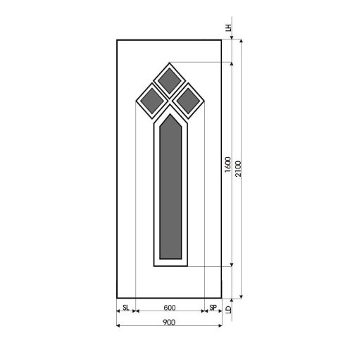 Technische Zeichnung Haustür DV-31