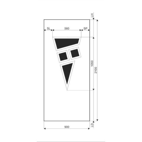 Technische Zeichnung Haustür DV-327