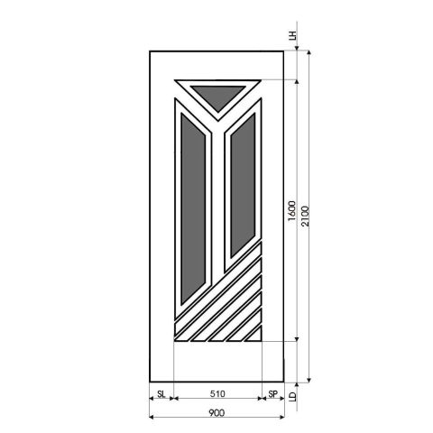 Technische Zeichnung Haustür DV-35