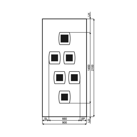 Technische Zeichnung Haustür DV-358