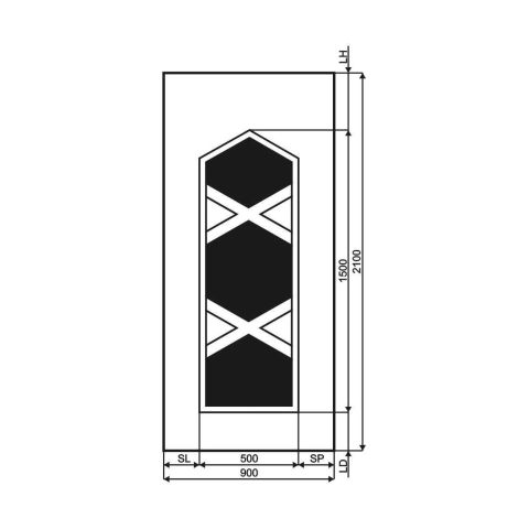 Technische Zeichnung Haustür DV-363