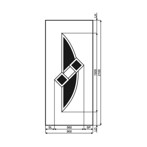 Technische Zeichnung Haustür DV-367