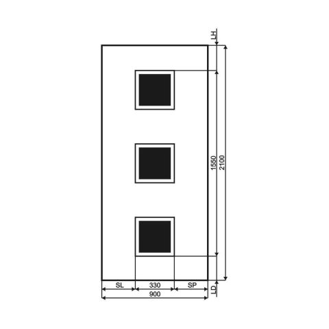 Technische Zeichnung Haustür DV-384