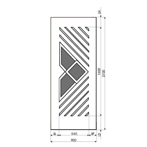 Technische Zeichnung Haustür DV-48