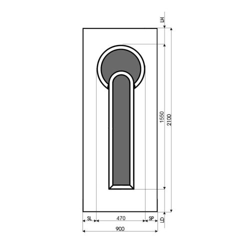 Technische Zeichnung Haustür DV-56