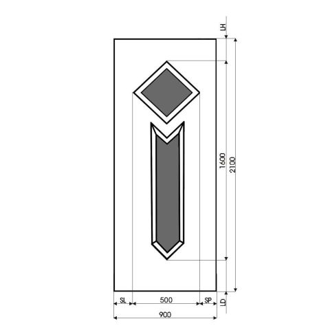 Technische Zeichnung Haustür DV-63