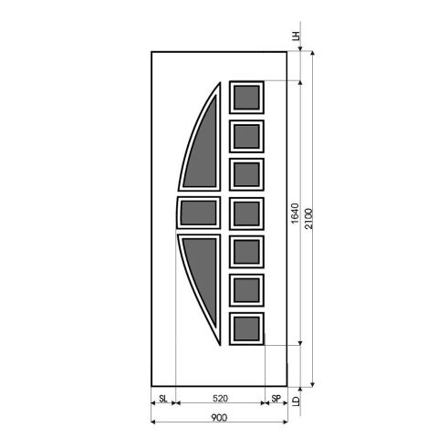 Technische Zeichnung Haustür DV-71