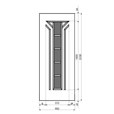 Technische Zeichnung Haustür DV-81