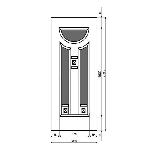 Technische Zeichnung Haustür DV-84