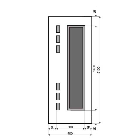 Technische Zeichnung Haustür DV-171