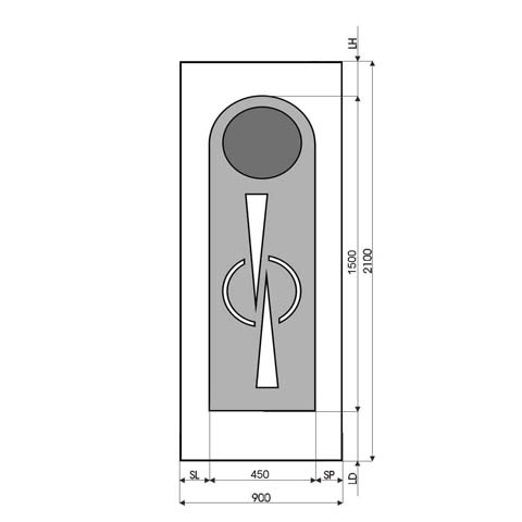 Technische Zeichnung Haustür DV-182