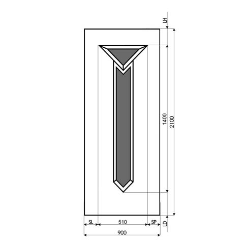 Technische Zeichnung Haustür DV-187