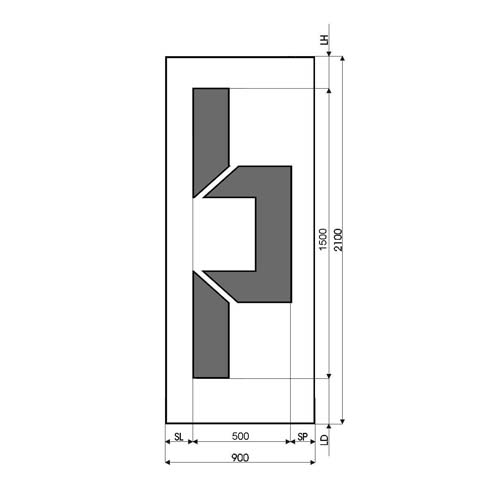 Technische Zeichnung Haustür DV-203