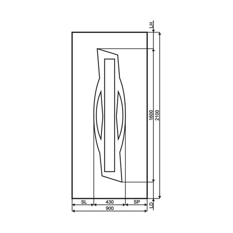 Technische Zeichnung Haustür DV-422