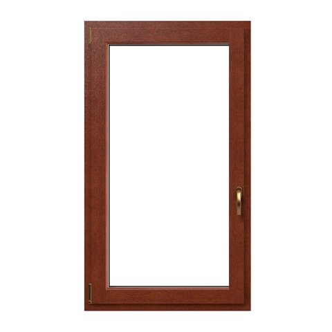 1 flg. Dreh-Kipp Holz-Aluminium-Fenster Meranti mit Teak Lasur