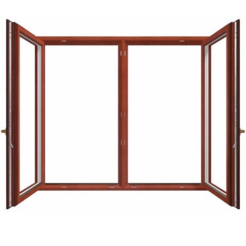 2-flügeliges Holzfenster Softline-88 offen