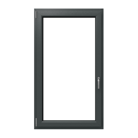 1 flg. Dreh-Kipp Kunststofffenster Schiefergrau Glatt Iglo 5