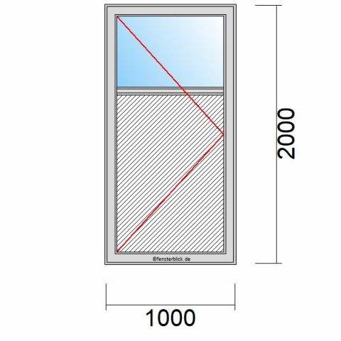 Nebeneingangstür mit Füllung 1000x2000mm DL schematische Zeichnung