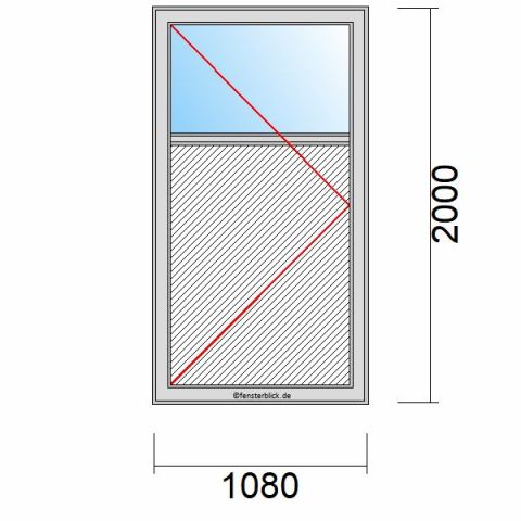 Nebeneingangstür mit Füllung 1080x2000mm DL schematische Zeichnung