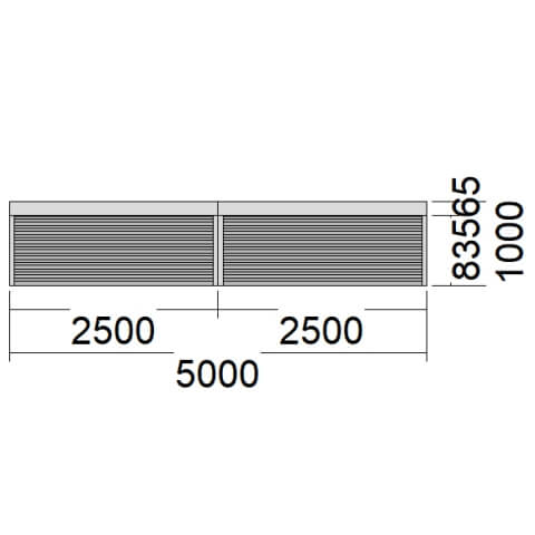 Rollladen 500x100 cm 2-teilig