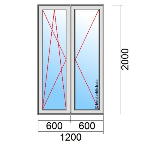 Terrassentür 1200x2000mm DKL-DR technische Details