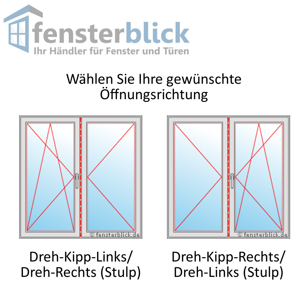 Stulpfenster Stahlblau (beidseitig) 2 flg