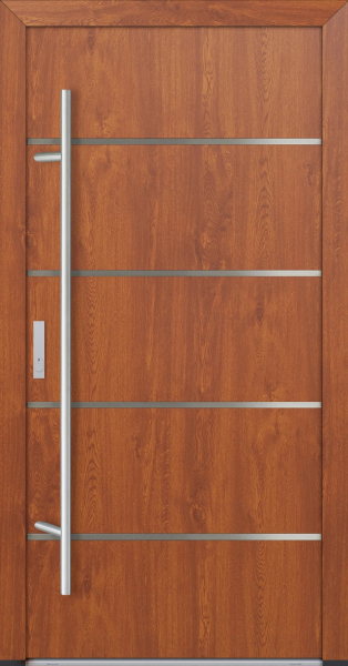 FM Aluminium Haustür DS 82 Modell 02 Golden Oak